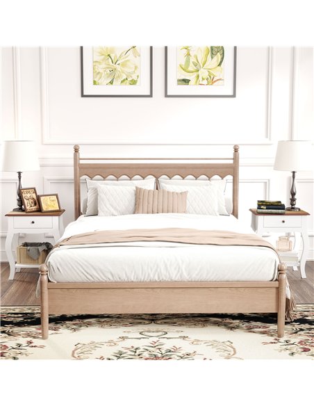 HOMCOM 2pcs Bedside Tables with Drawer, French Style Bedside Cabinets with Open Shelf for Bedroom, Living Room, White - pic 173590 | FastDaddyshop