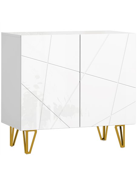 HOMCOM Modern Luxe High Gloss Sideboard, with Hairpin Legs - White - pic 173625 | FastDaddyshop