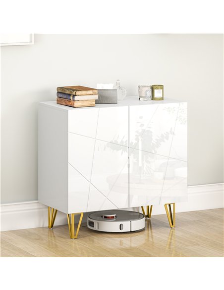 HOMCOM Modern Luxe High Gloss Sideboard, with Hairpin Legs - White - pic 173633 | FastDaddyshop