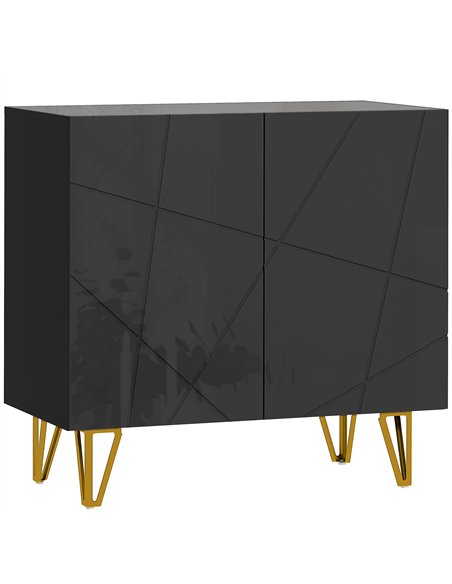 HOMCOM Modern Luxe High Gloss Sideboard, with Hairpin Legs - Black - pic 173634 | FastDaddyshop