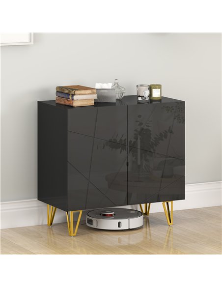 HOMCOM Modern Luxe High Gloss Sideboard, with Hairpin Legs - Black - pic 173642 | FastDaddyshop