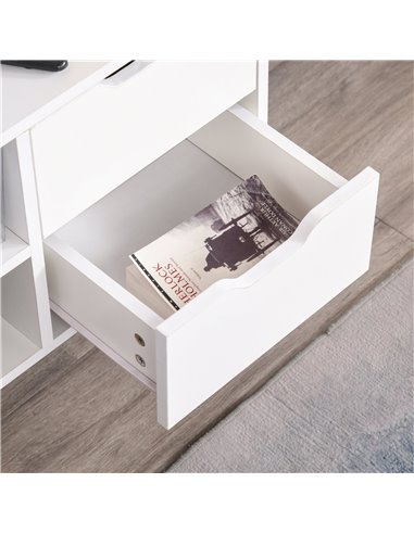 Homcom 1200mm Scandinavian-Style TV Stand with Drawers & Cabinet, White