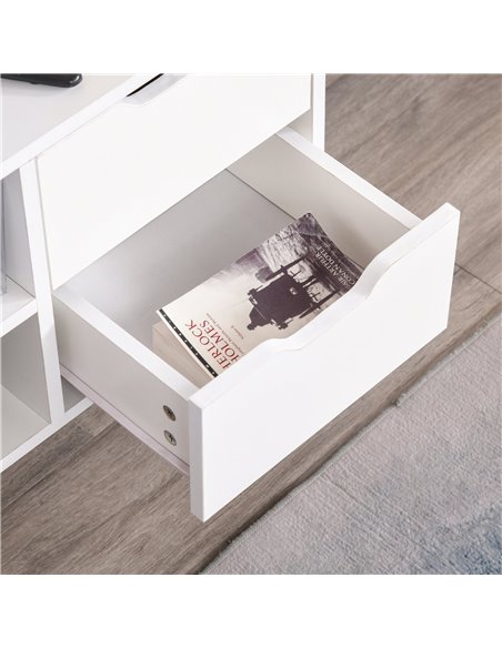 Homcom 1200mm Scandinavian-Style TV Stand with Drawers & Cabinet, White - pic 17365 | FastDaddyshop
