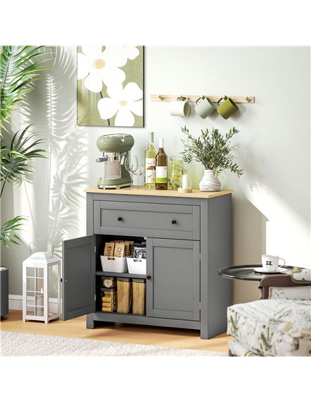 HOMCOM Sideboard Storage Cabinet, Morden Kitchen Cupboard with Adjustable Shelf, Drawer and Double Doors, Sideboard for Living R - pic 173653 | FastDaddyshop