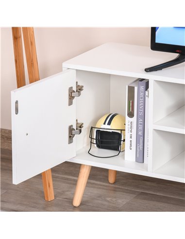 Homcom 1200mm Scandinavian-Style TV Stand with Drawers & Cabinet, White