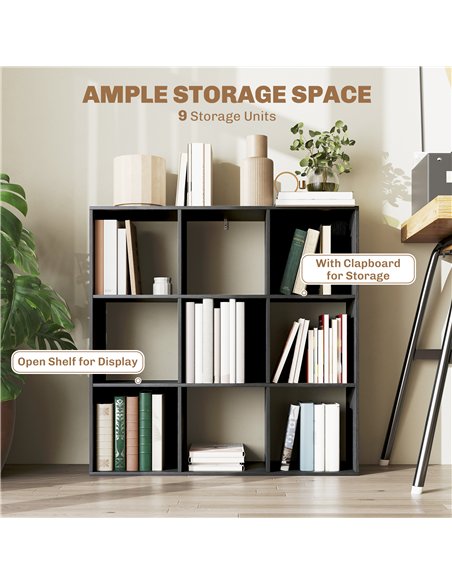 HOMCOM Nine-Cube Storage Shelf - Black - pic 173664 | FastDaddyshop