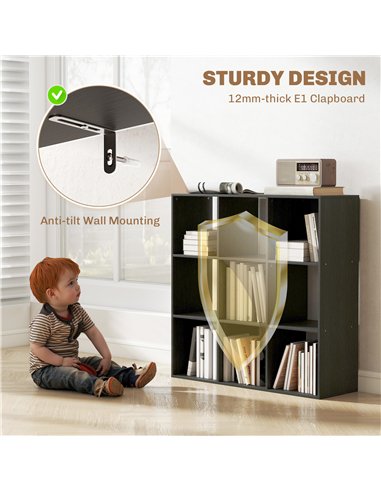 HOMCOM Nine-Cube Storage Shelf - Black
