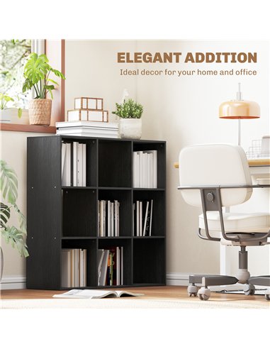 HOMCOM Nine-Cube Storage Shelf - Black