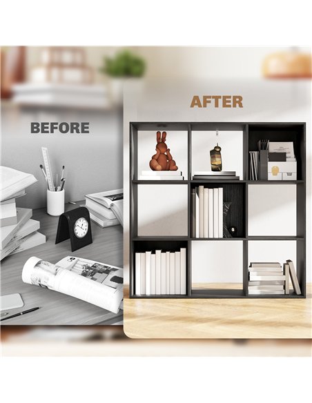 HOMCOM Nine-Cube Storage Shelf - Black - pic 173667 | FastDaddyshop