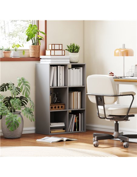 HOMCOM 6-Cube Bookshelf - Light Grey - pic 173698 | FastDaddyshop