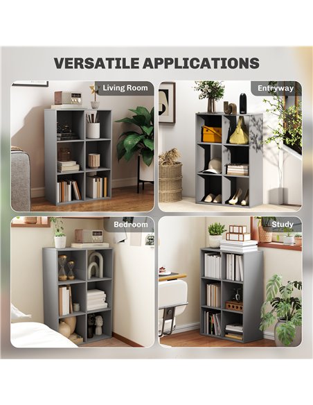 HOMCOM 6-Cube Bookshelf - Light Grey - pic 173702 | FastDaddyshop