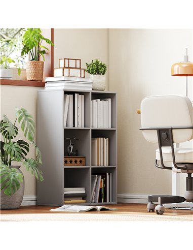 HOMCOM 6-Cube Bookshelf - Light Grey