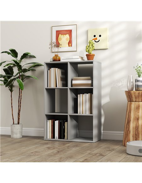 HOMCOM 6-Cube Bookshelf - Light Grey - pic 173705 | FastDaddyshop
