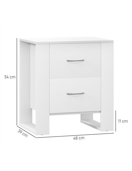 HOMCOM Bedside Table Set of 2 with 2 Drawers, Nightstands with Handles and Elevated Base, Side Tables for Bedroom, Living Room,  - pic 173753 | FastDaddyshop