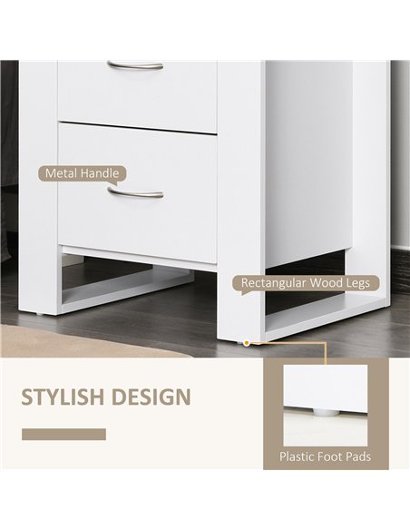 HOMCOM Bedside Table Set of 2 with 2 Drawers, Nightstands with Handles and Elevated Base, Side Tables for Bedroom, Living Room,  - pic 173755 | FastDaddyshop