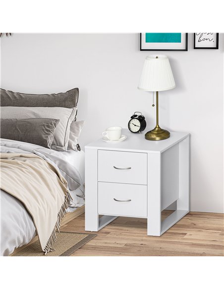 HOMCOM Bedside Table Set of 2 with 2 Drawers, Nightstands with Handles and Elevated Base, Side Tables for Bedroom, Living Room,  - pic 173757 | FastDaddyshop
