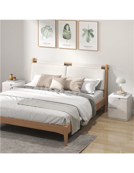 HOMCOM High Gloss Bedside Table Set of 2 - White - pic 173761 | FastDaddyshop