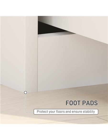 HOMCOM High Gloss Bedside Table Set of 2 - White - pic 173765 | FastDaddyshop