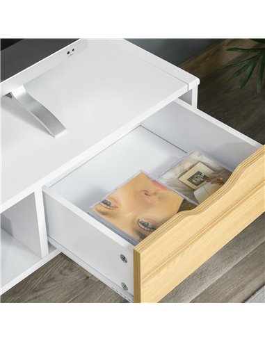 HOMCOM TV Stand Cabinet Unit for TVs up to 50 Inch with 2 Drawers and Storage Compartment Entertainment Console for Living Room