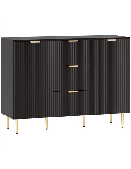 HOMCOM 2-Door Sideboard with 3 Drawers and Adjustable Shelves - Black - pic 173850 | FastDaddyshop