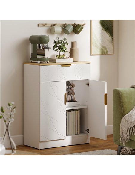 HOMCOM Sideboard Storage Cabinet, Modern Storage Cupboard with Drawer and Adjustable Shelf for Living Room, Kitchen, Dining Room - pic 173860 | FastDaddyshop