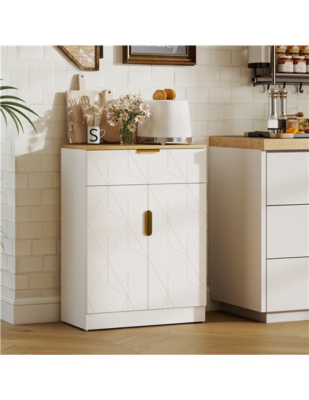 HOMCOM Sideboard Storage Cabinet, Modern Storage Cupboard with Drawer and Adjustable Shelf for Living Room, Kitchen, Dining Room - pic 173867 | FastDaddyshop