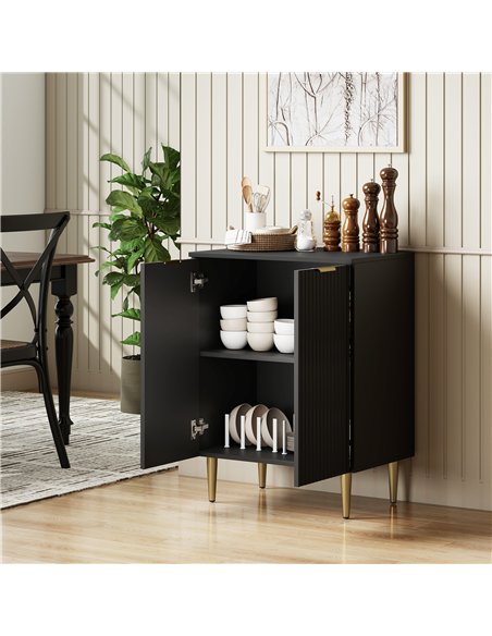 HOMCOM Adjustable Shelf Sideboard - Black - pic 173869 | FastDaddyshop