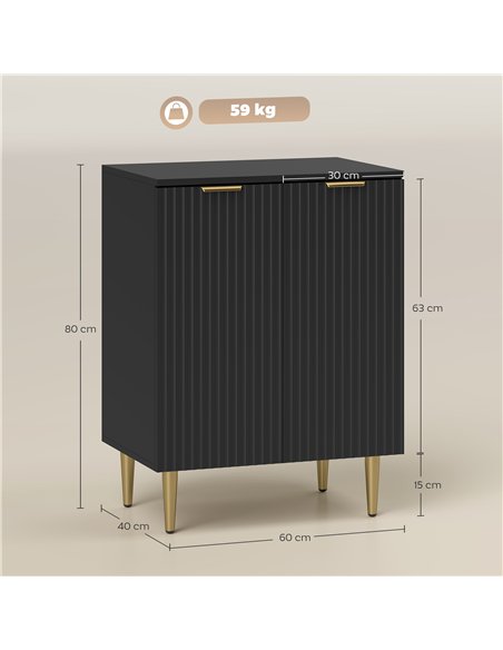 HOMCOM Adjustable Shelf Sideboard - Black - pic 173870 | FastDaddyshop
