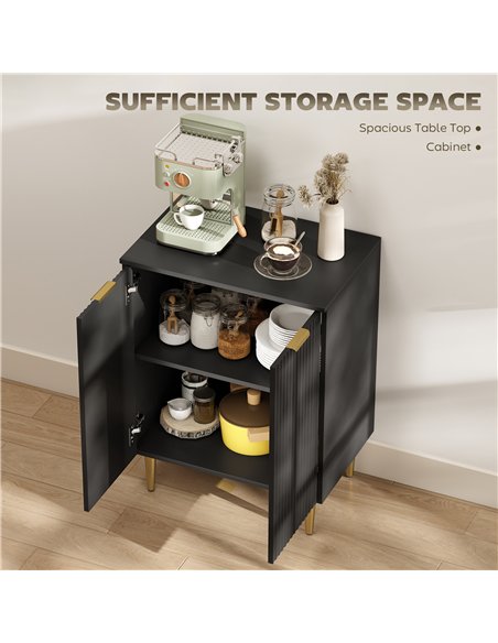 HOMCOM Adjustable Shelf Sideboard - Black - pic 173871 | FastDaddyshop