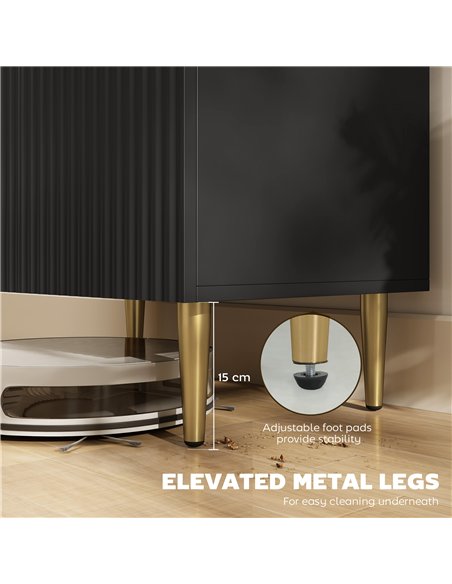 HOMCOM Adjustable Shelf Sideboard - Black - pic 173873 | FastDaddyshop