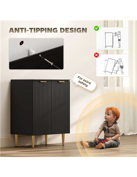 HOMCOM Adjustable Shelf Sideboard - Black - pic 173874 | FastDaddyshop