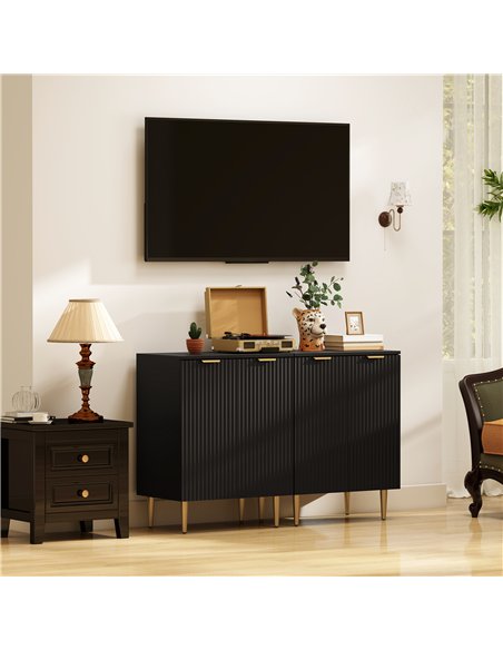 HOMCOM Adjustable Shelf Sideboard - Black - pic 173875 | FastDaddyshop