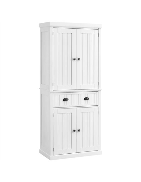 HOMCOM Kitchen Storage Cabinet with Drawer and Adjustable Shelves - White - pic 173877 | FastDaddyshop