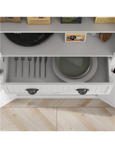 HOMCOM Kitchen Storage Cabinet with Drawer and Adjustable Shelves - White - pic 173885 | FastDaddyshop