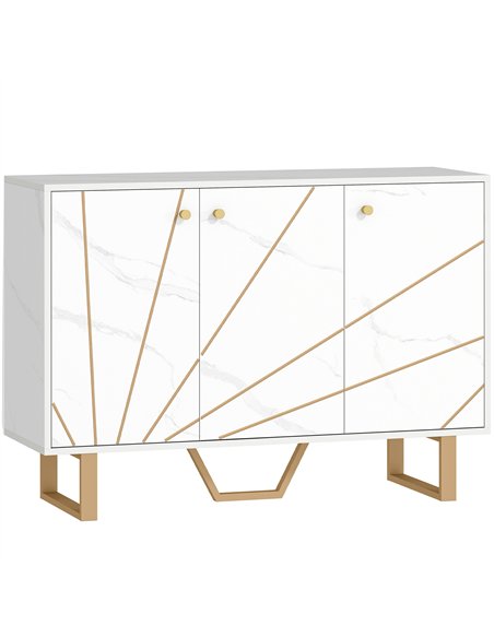 HOMCOM Sideboard Storage Cabinet, Modern Storage Cupboard with Adjustable Shelves and Metal Legs for Living Room, Kitchen, Dinin - pic 173904 | FastDaddyshop