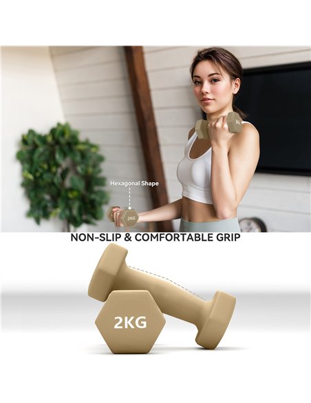 SPORTNOW 9kg Hex Dumbbells Set of 6, Hand Weights with Carry Case for Home Gym Strength Training, 2 x 1kg, 2 x 1.5kg, 2 x 2kg - pic 173926 | FastDaddyshop