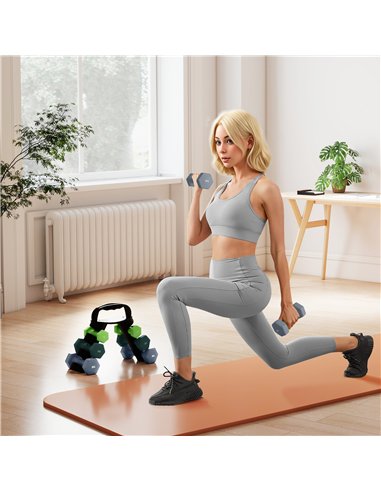 SPORTNOW Dumbbells Set with Storage Rack, 2 x 1kg, 2 x 2kg, 2 x 3kg, Green