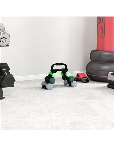 SPORTNOW Dumbbells Set with Storage Rack, 2 x 1kg, 2 x 2kg, 2 x 3kg, Green