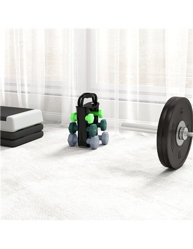 SPORTNOW Dumbbells Set with Storage Rack, 2 x 1kg, 2 x 2kg, 2 x 3kg, Green