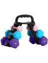 SPORTNOW Dumbbells Set with Storage Rack, 2 x 1kg, 2 x 3kg, 2 x 5kg, Pink
