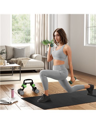 SPORTNOW Dumbbells Set with Storage Rack, 2 x 1kg, 2 x 3kg, 2 x 5kg, Green