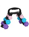 SPORTNOW Dumbbells Set with Storage Rack, 2 x 1kg, 2 x 2kg, 2 x 3kg, Pink