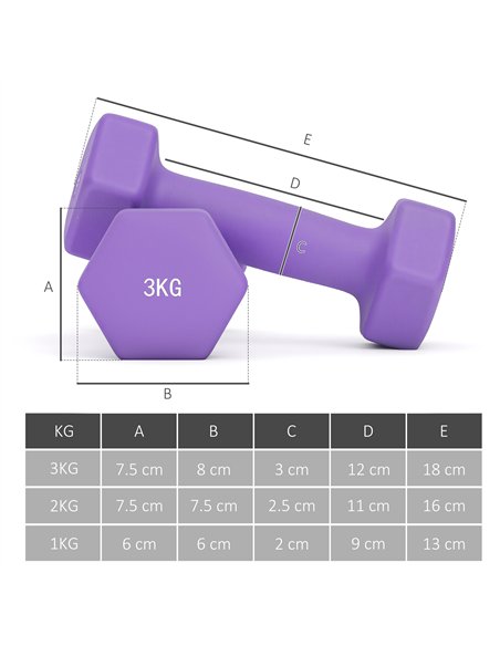 SPORTNOW Dumbbells Set with Storage Rack, 2 x 1kg, 2 x 2kg, 2 x 3kg, Pink - pic 173969 | FastDaddyshop