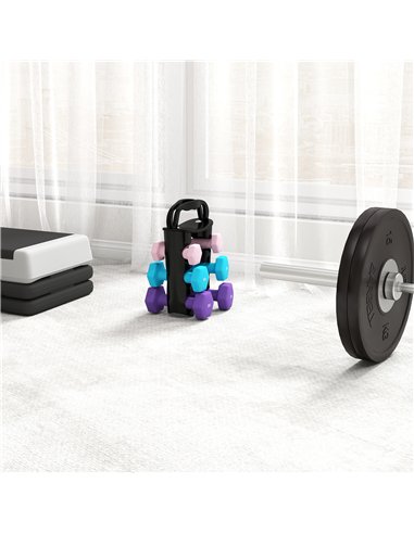SPORTNOW Dumbbells Set with Storage Rack, 2 x 1kg, 2 x 2kg, 2 x 3kg, Pink
