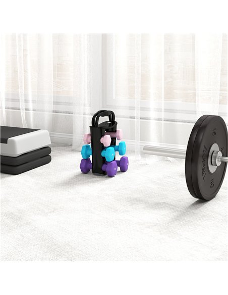 SPORTNOW Dumbbells Set with Storage Rack, 2 x 1kg, 2 x 2kg, 2 x 3kg, Pink - pic 173975 | FastDaddyshop