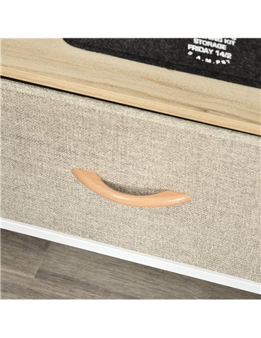 Homcom 980mm Minimalistic Wood-Effect TV Stand with Drawers, Maple - Light Grey