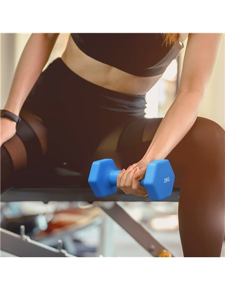 SPORTNOW 2 x 1kg, 2 x 1.5kg and 2 x 2kg Hexagonal Dumbbells Weights Set with Non-Slip Grip for Home Gym Workout - pic 173991 | FastDaddyshop