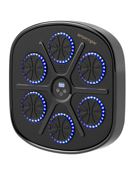SPORTNOW Music Boxing Machine, Smart Bluetooth Boxing Machine Wall Mounted with 9 Speeds & Modes, LED Lights and Gloves, Punchin - pic 173994 | FastDaddyshop
