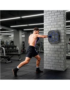 SPORTNOW Music Boxing Machine, Smart Bluetooth Boxing Machine Wall Mounted with 9 Speeds & Modes, LED Lights and Gloves, Punchin 2