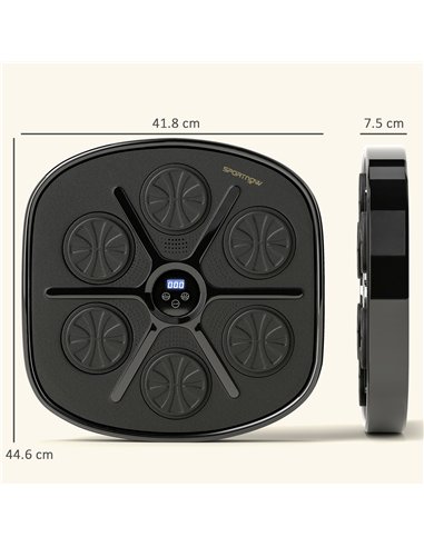 SPORTNOW Music Boxing Machine, Smart Bluetooth Boxing Machine Wall Mounted with 9 Speeds & Modes, LED Lights and Gloves, Punchin